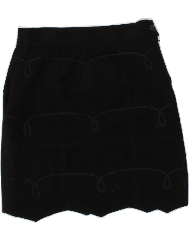 VINTAGE Womens Mini Skirt W26 Small Black