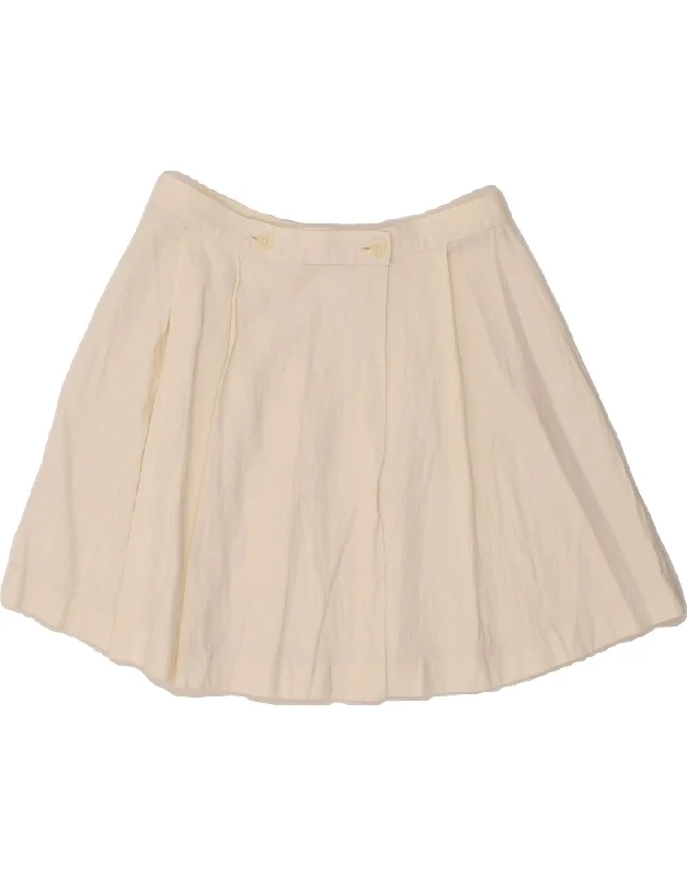 VINTAGE Womens Mini Skirt  W26 Small Off White