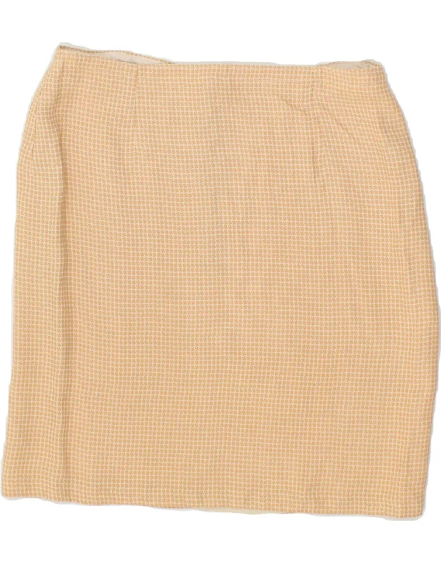 VINTAGE Womens Pencil Skirt  W28 Medium Beige Check