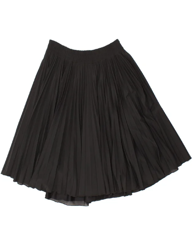 VINTAGE Womens Pleated Skirt Medium W30  Black Polyester