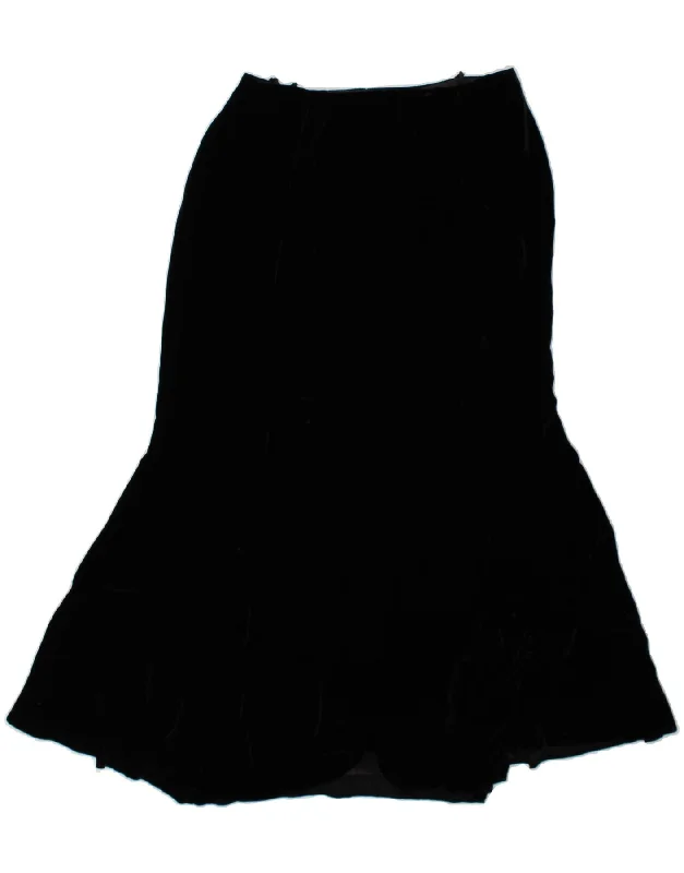 VINTAGE Womens Trumpet Skirt UK 16 Large W30  Black Viscose