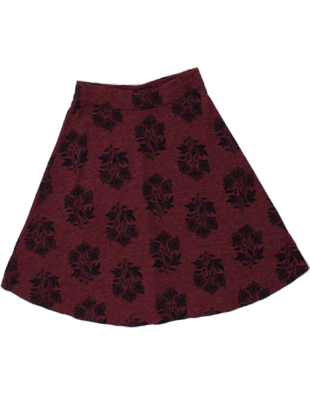 WHITE STUFF Womens A-Line Skirt UK 12 Medium W28 Maroon Floral