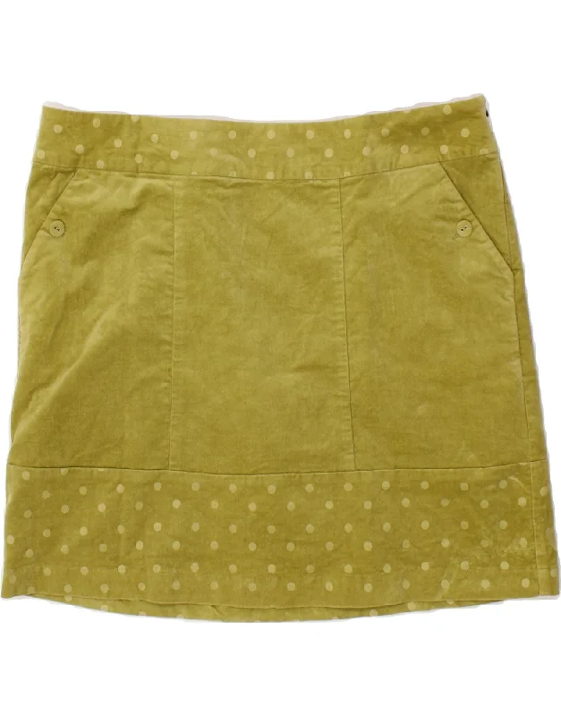 WHITE STUFF Womens Mini Skirt UK 14 Medium W30 Green Polka Dot Cotton