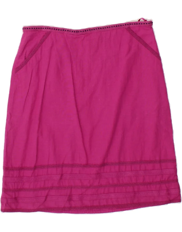 WHITE STUFF Womens Straight Skirt UK 10 Small W30 Pink Cotton