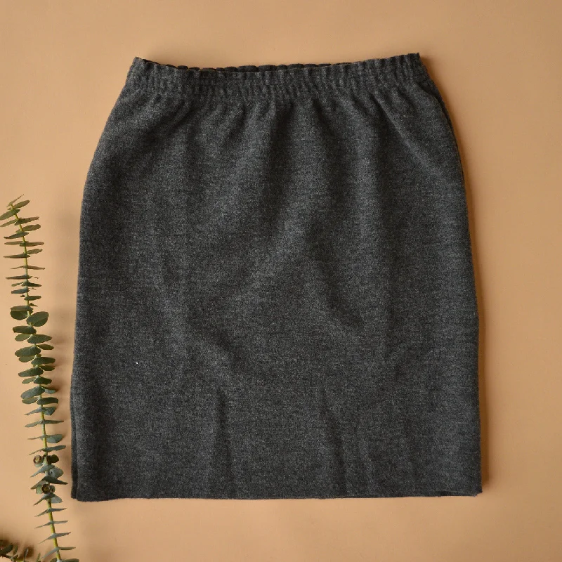 Women's Boiled Merino Wool Skirt - Grey Melange (XS-L)