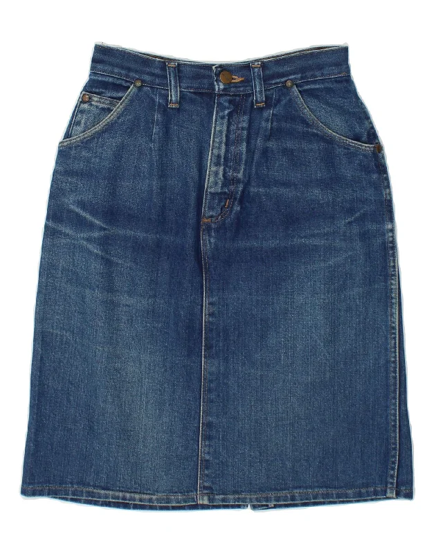 WRANGLER Womens Denim Skirt UK 12 Medium W26 Blue Cotton