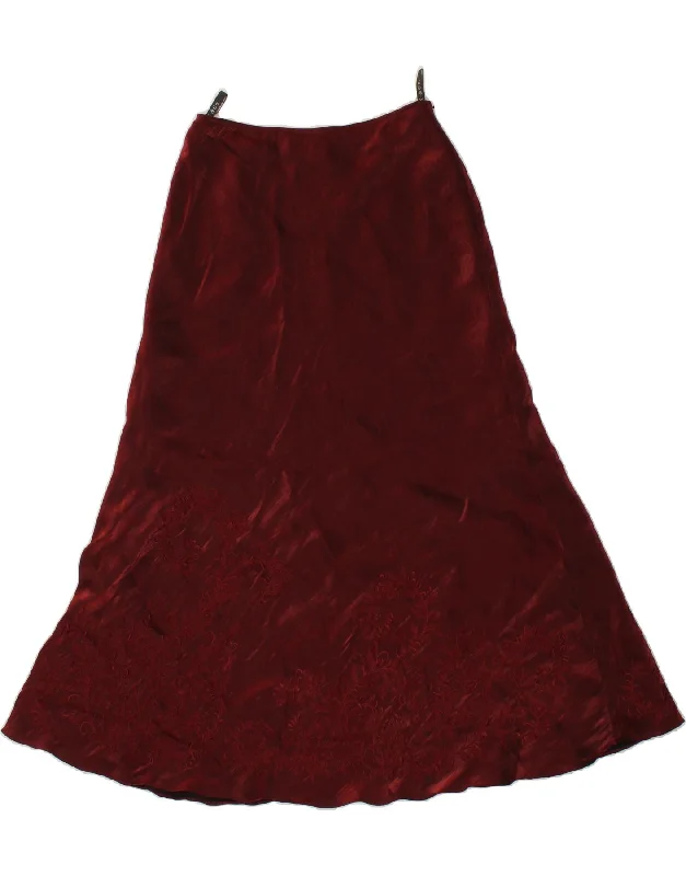 ALEX & CO. Womens A-Line Skirt UK 10 Small W26 Maroon Paisley Viscose