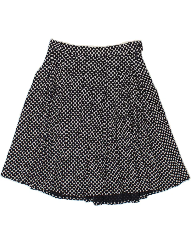 AMERICAN VINTAGE Womens A-Line Skirt XS W26  Navy Blue Polka Dot Viscose corduroy skirt cozy