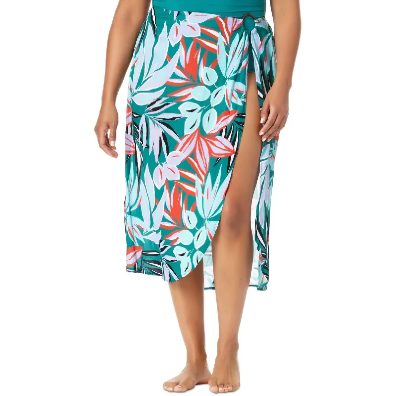 Anne Cole Womens Plus Printed Skirt Cover-Up