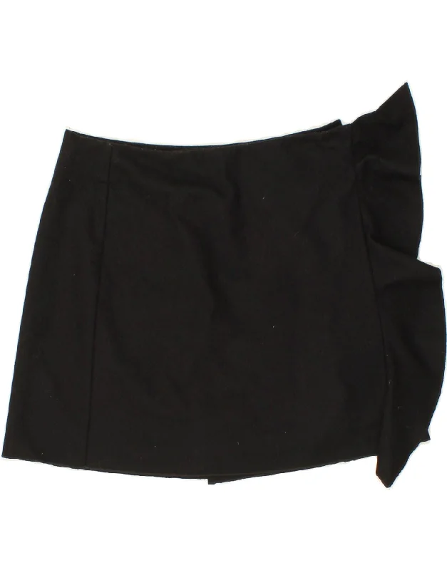 BENETTON Womens Mini Skirt IT 46 Large W32  Black Wool