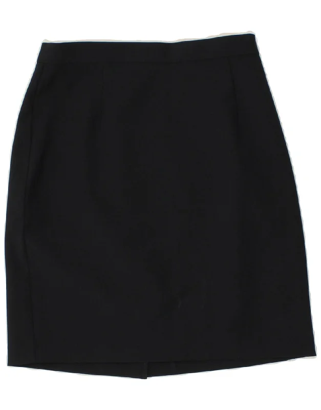 BENETTON Womens Pencil Skirt IT 42 Medium W28 Navy Blue Polyester