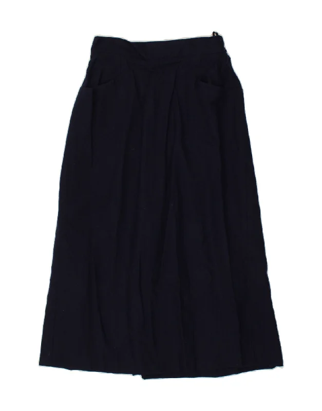 BLARNEY Womens Maxi Skirt UK 12 Medium W28  Navy Blue Wool