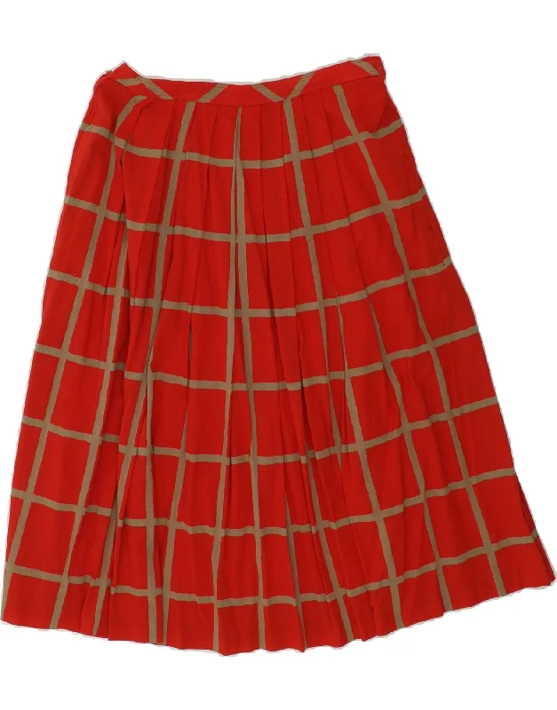 HAMMER Womens A-Line Skirt EU 38 Medium W28  Red Check