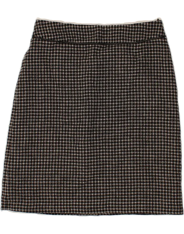 LAURA ASHLEY Womens Midi Skirt UK 12 Medium W28  Black Geometric Polyester