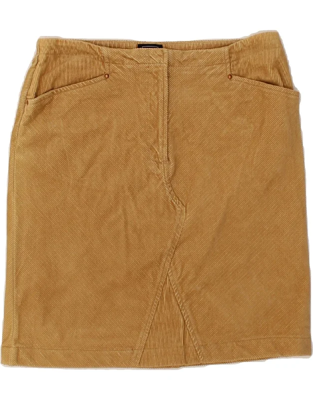 STEFANEL Womens Corduroy Skirt IT 44 Medium W30 Beige