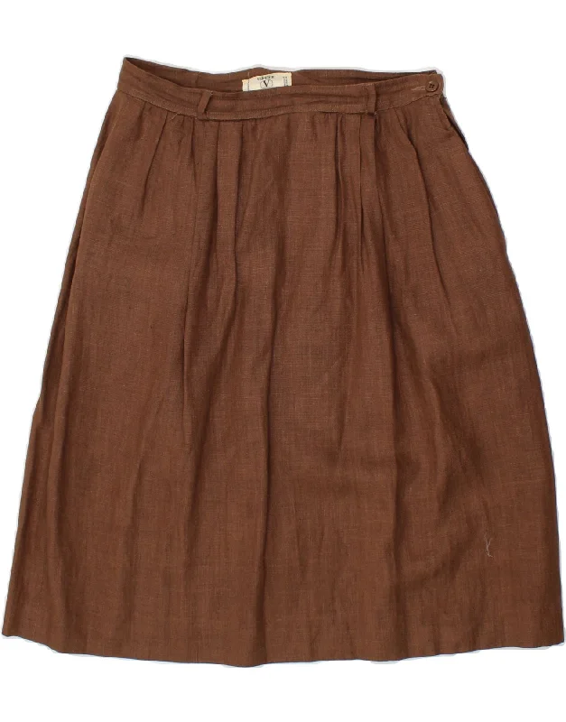 VALENTINO Womens A-Line Skirt W28 Medium Brown