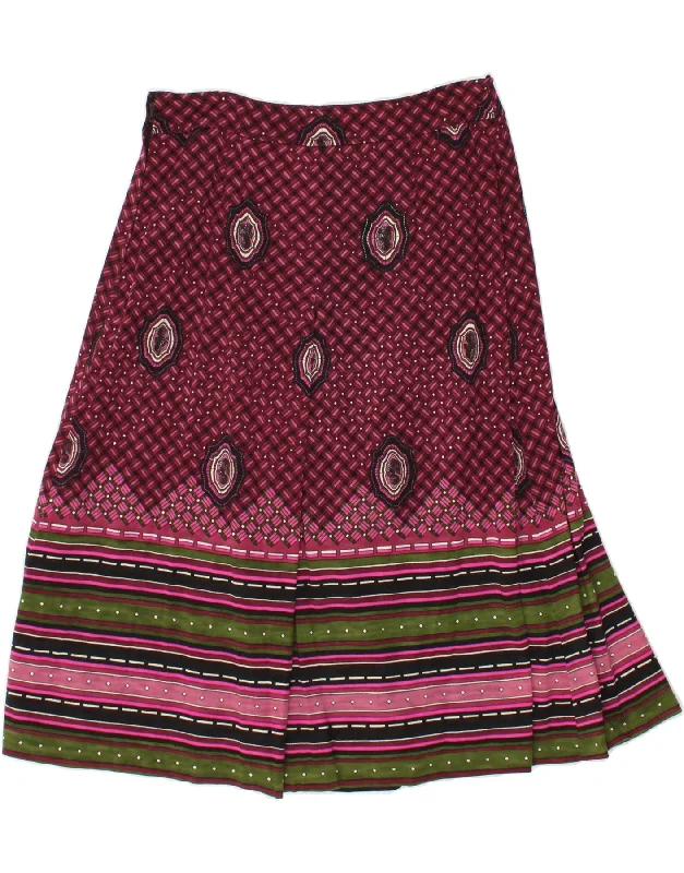 VINTAGE Womens A-Line Skirt W28 Medium  Purple Fair Isle