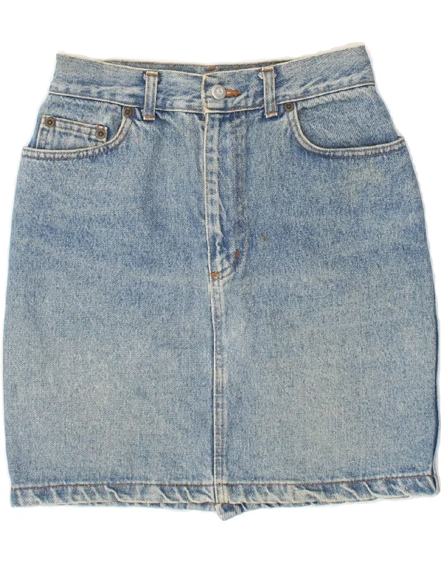 VINTAGE Womens Mini Denim Skirt IT 44 Medium W26  Blue Cotton