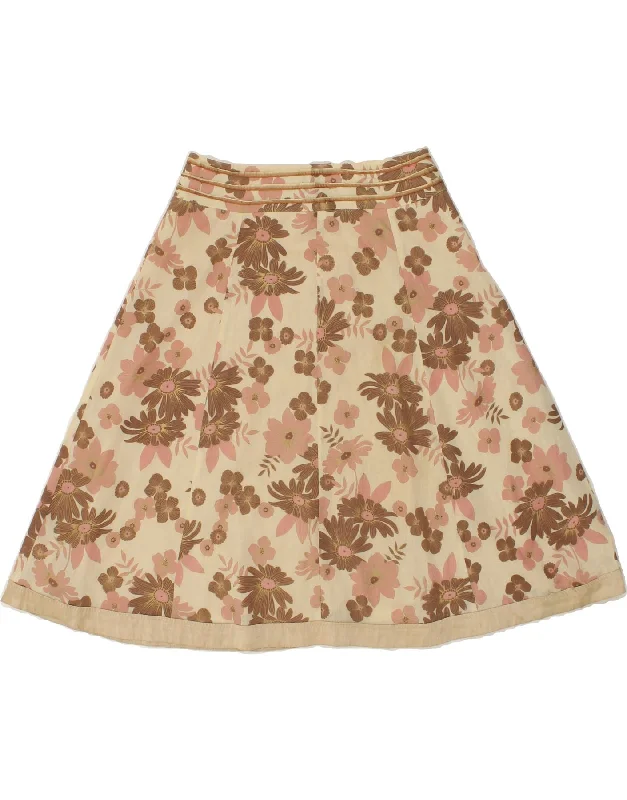 WHISTLES Womens A-Line Skirt UK 8 Small W30 Beige Floral