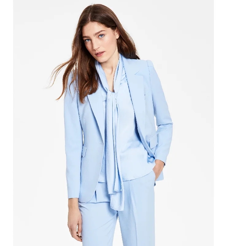 Bar III Textured-Crepe Single-Button Blazer