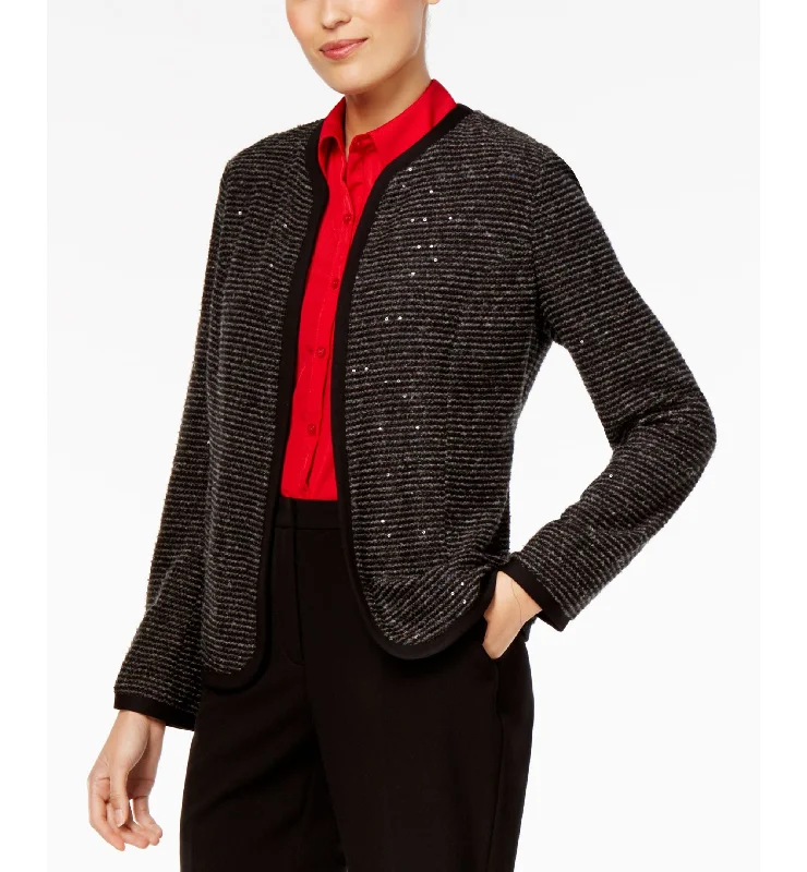 NY Collection Sequin Detail Boucle Blazer