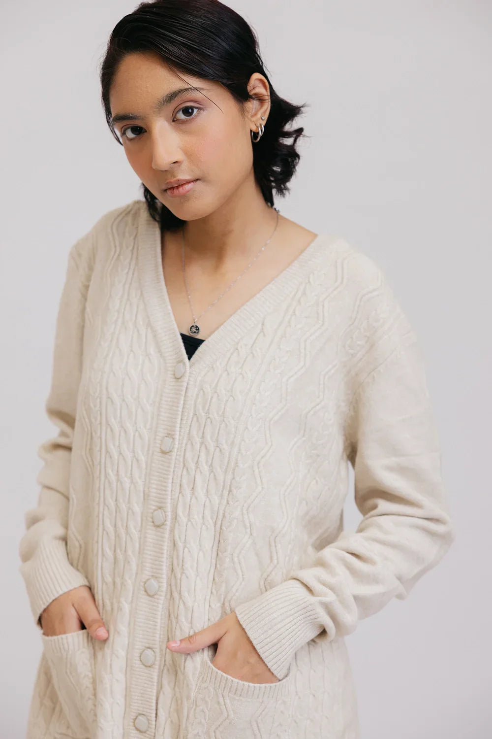 Full Sleeves V-Neck Cardigan Sweater